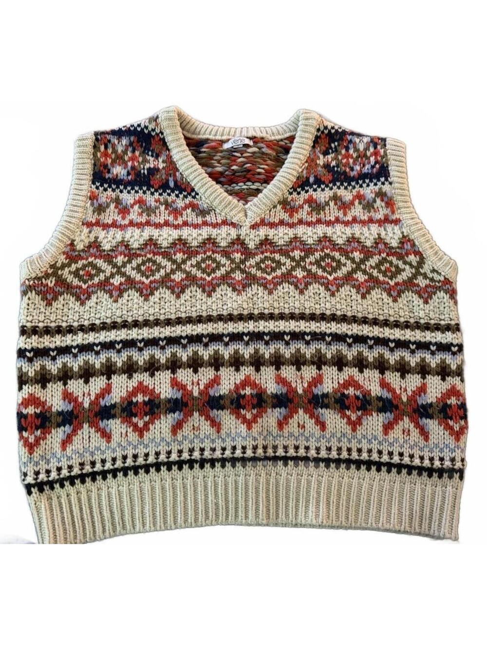 Multicolor Knit Sweater Vest size Large